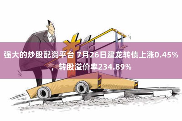 强大的炒股配资平台 7月26日建龙转债上涨0.45%，转股溢价率234.89%