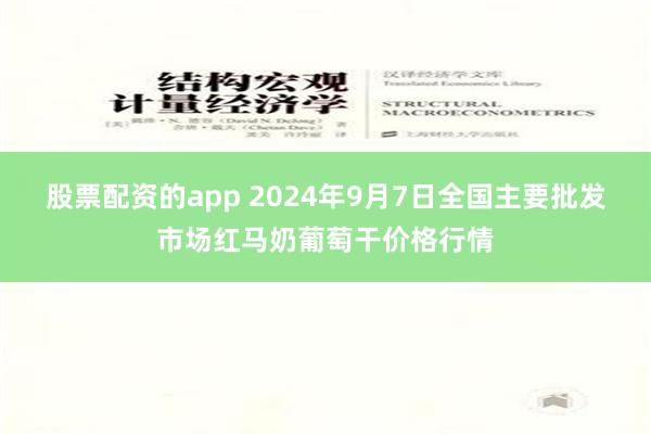 股票配资的app 2024年9月7日全国主要批发市场红马奶葡萄干价格行情